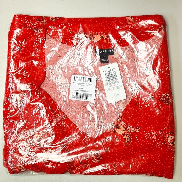 ❤️NWT VINTAGE TORRID MINI CHALLIS POCKETS DRESS - PAISLEY FLORAL PRINT PLUS SIZE - Picture 5 of 9